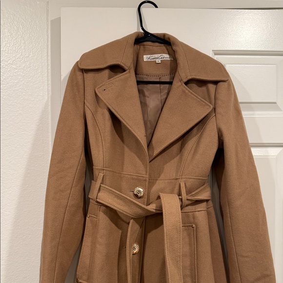 Kenneth Cole New York Camel Trench Coat with Belt - Picture 6 of 10